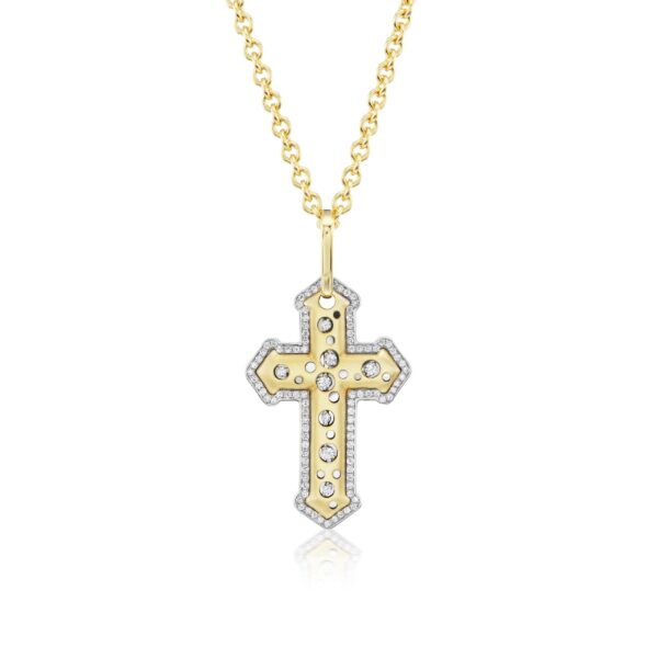 A cross is shown with a diamond on it.